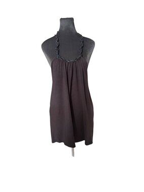 Robin K Y2K Beaded Halter Dress With Adjustable Tie Size M